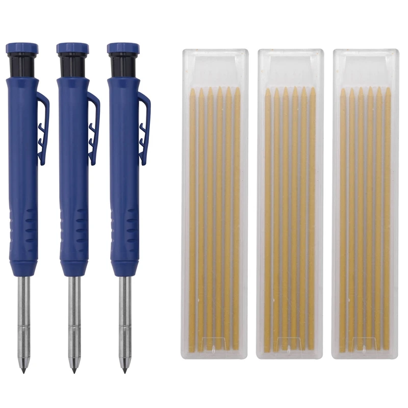 

Solid Woodworking Pencil Set With Refill Deep Hole Mechanical Pencil Tool For Woodworker Carpenter Scriber