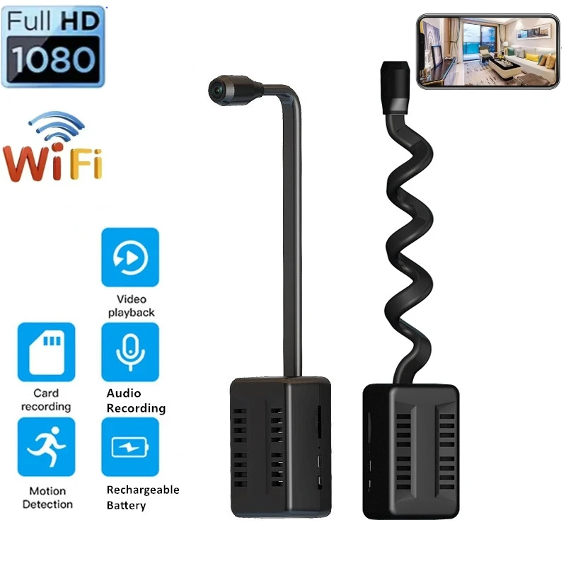 

1080P DIY Mini WiFi Camera Flexible HD Portable IP Wireless Surveillance Camcorder PIR Cloud Storage Live Remote Monitoring Cam