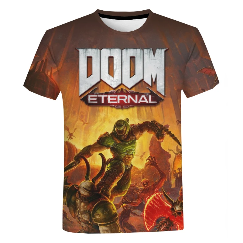 Футболка Doom с 3D принтом Лидер продаж уличная одежда для игр классный костюм