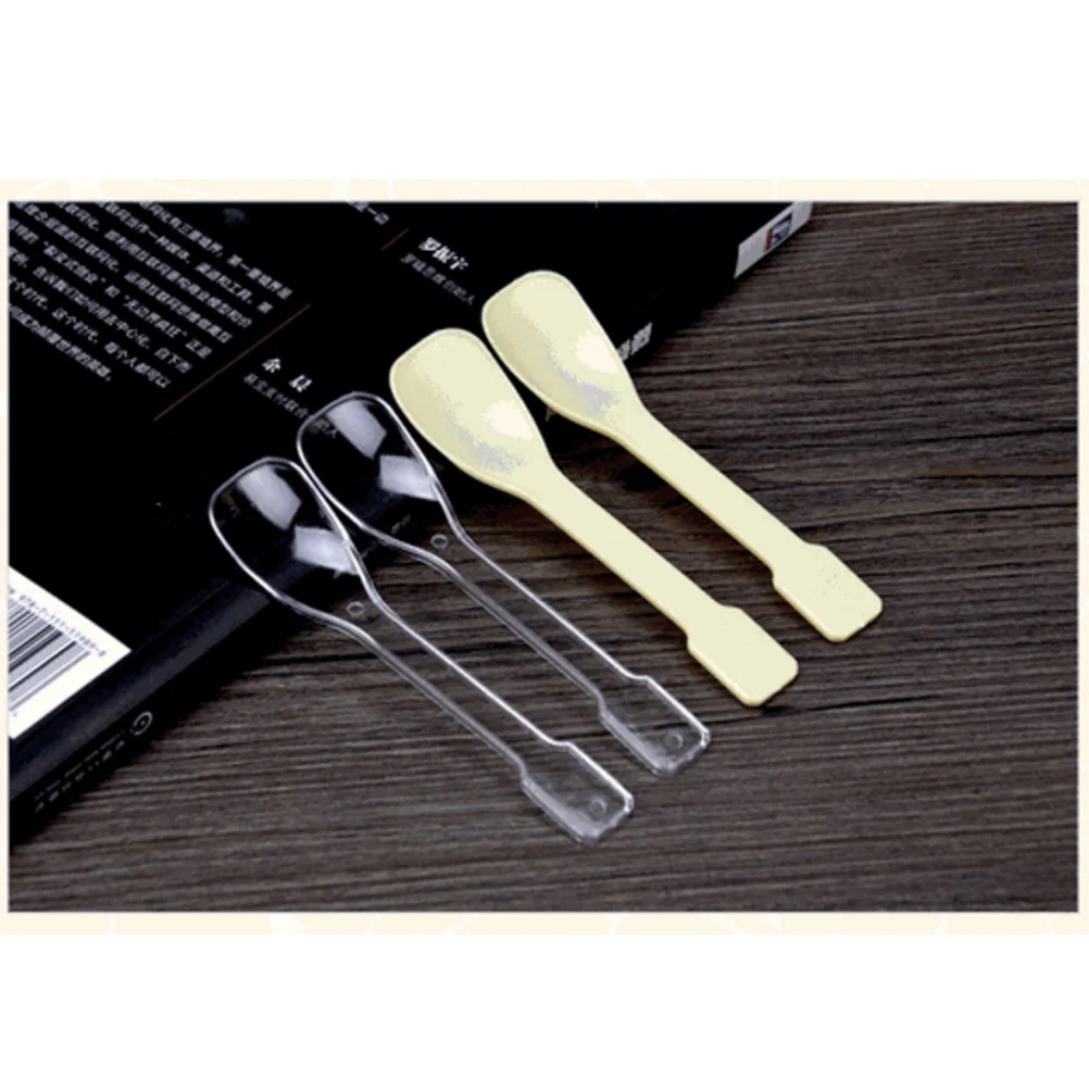 

100 шт., прозрачные пластиковые мини-ложки