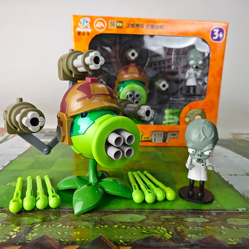 Фото Растения против. Zombies 2 Pvz детский рюкзак для хранения игрушек 7 отверстий Gatling Machine Gun Pea Shooter Zombie Doctor игрушка для стрельбы в подарок №3