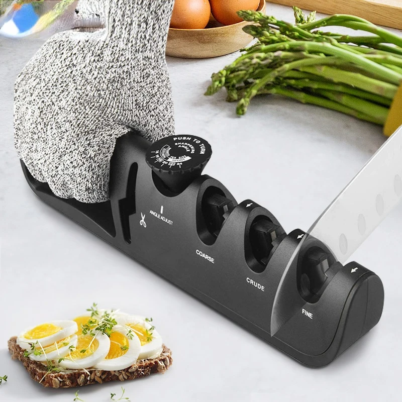 

Knife Sharpener 5 in 1 Professional Kitchen Scissors Sharpening Tool Whetstone Tungsten Diamond Adjust Angle Grinding Machine