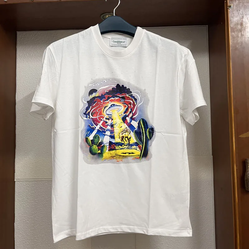 

Casablanca T Shirt Outer Space Horse Airship 3D Digital Printed Short Sleeve Fashion Casual O-neck Men Women CASABLANCA T-shirt