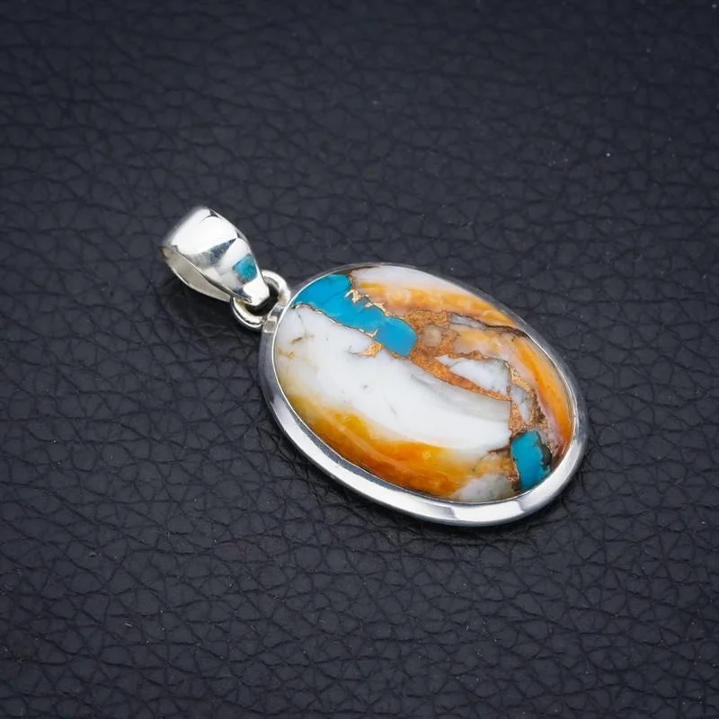 

StarGems Copper Chalcedony Handmade 925 Sterling Silver Pendant 1.5" F3716