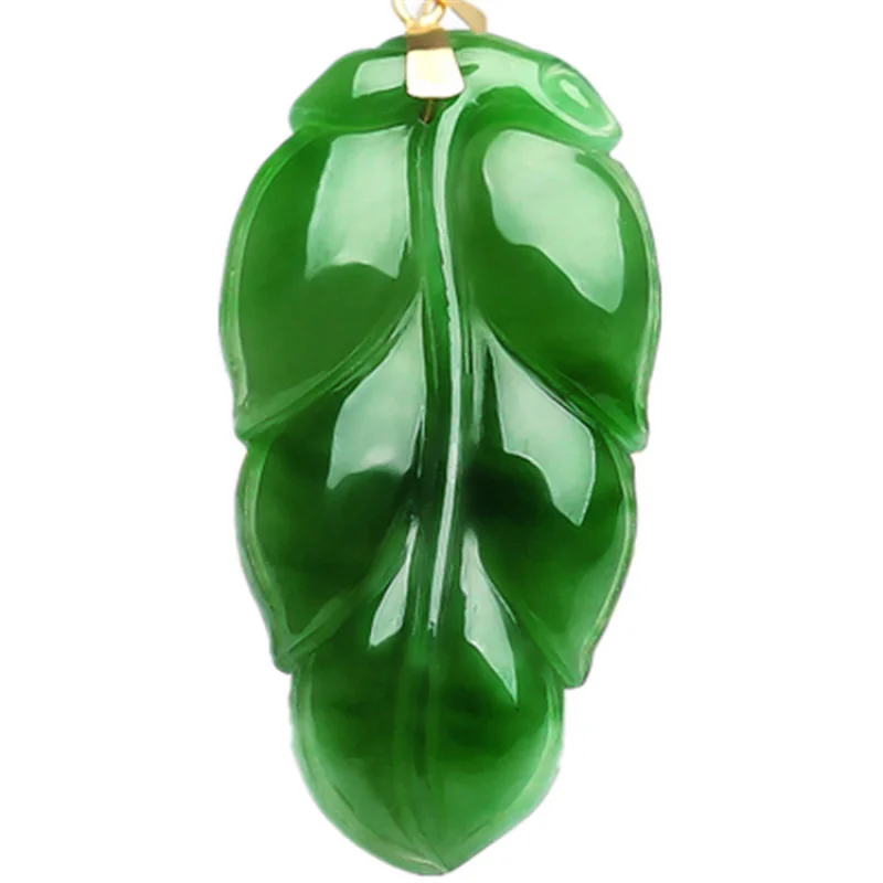 Подвеска RealHetian Green Silverof the Rich Jasper Leaf Jade Penda
