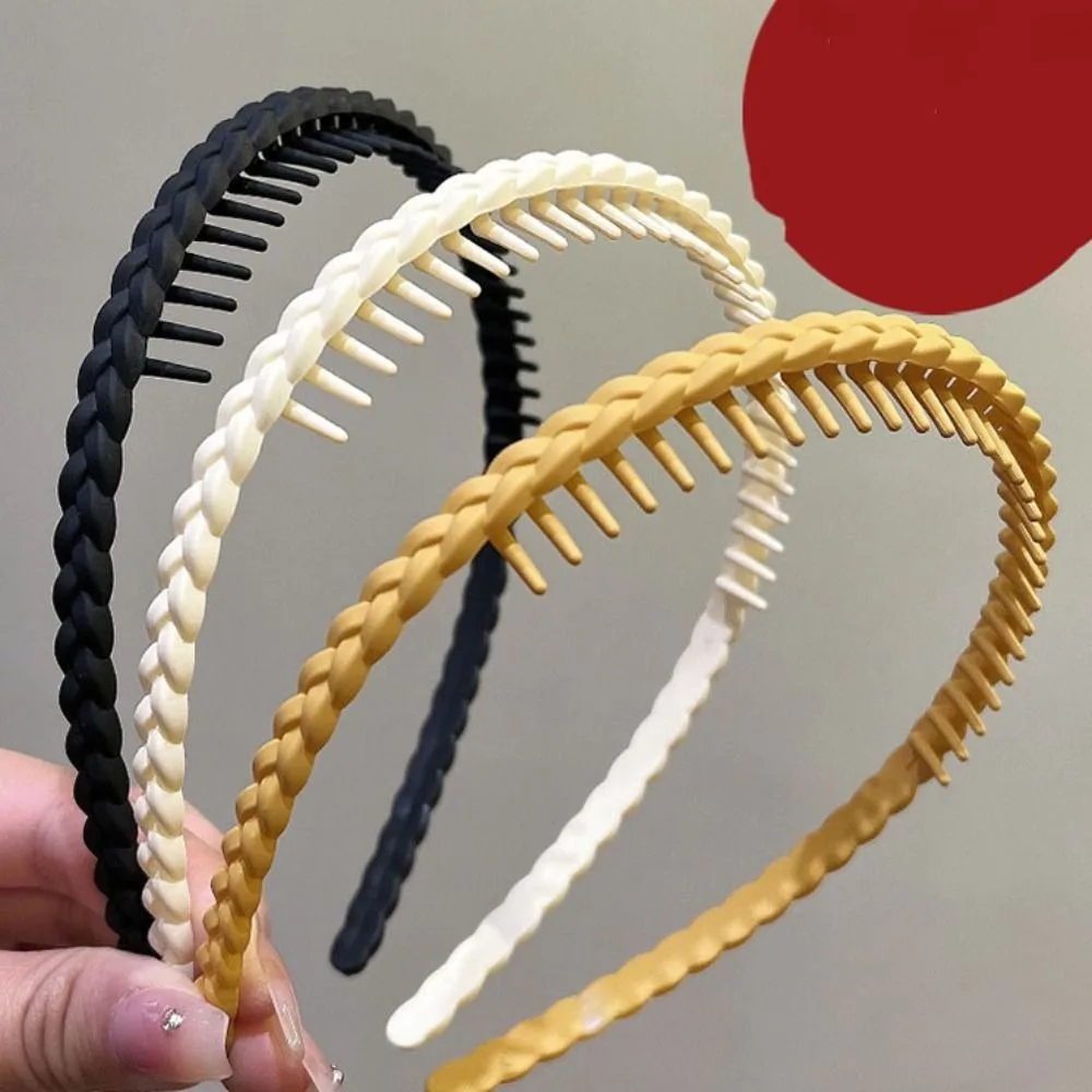 Яркий акриловый матовый обруч для волос с зубцами однотонный головной убор