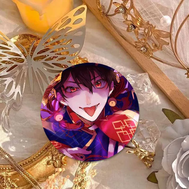 Music Game Ensemble Stars Pins Cartoon Sakuma Rei Hinata Aoi Badge Handmade Round Brooch Clothes Accessories Gifts for Friend