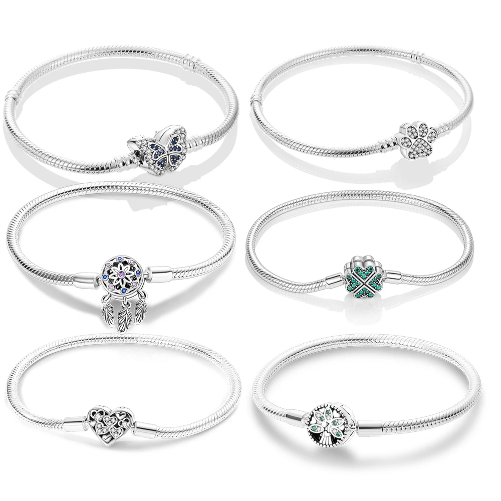 Браслет женский из серебра 925 пробы с фианитами 17-20 см