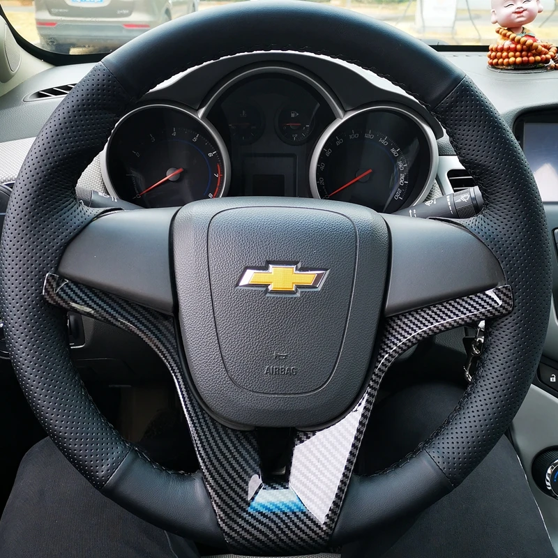

Кожа черная ручная шитье Автомобильный чехол на рулевое колесо для Chevrolet Aveo Orlando Holden Cruze Ravon R4 Cruze 2009-2014