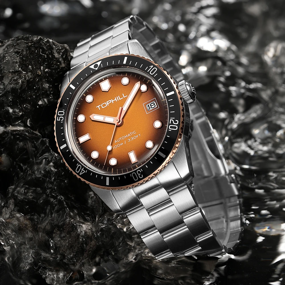 Фото TOPHILL Механические часы Мужские часы Деловые часы Seiko NH35 Часы с автоматическим механизмом Калькулятор из нержавеющей стали 316L №2