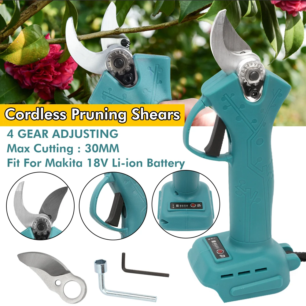 

30mm Cordless Brushless Electric Pruning Shears Secateur For Makita 18V Battery