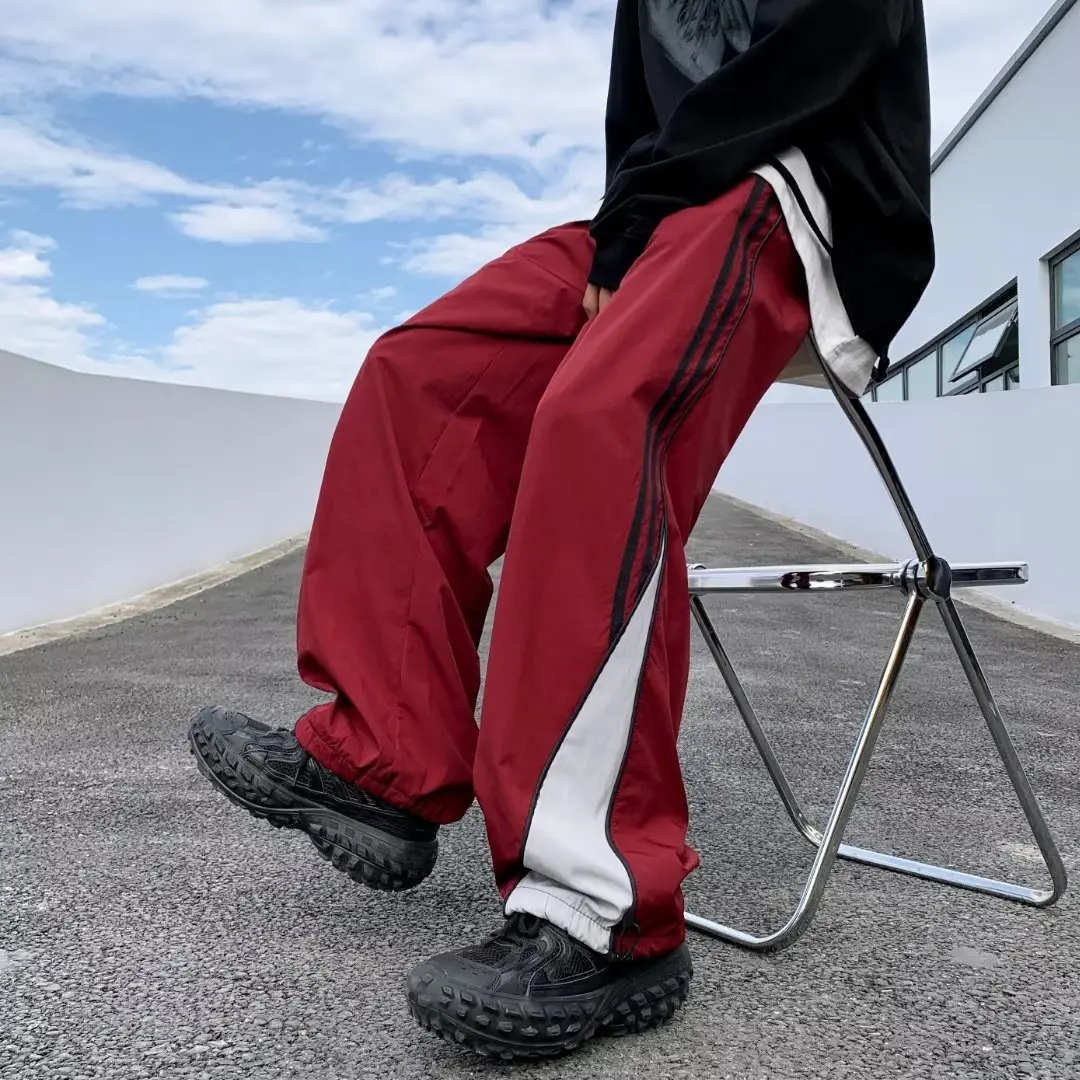 

Men Stripe Casual Pants Vintage Straight Loose Pants Harajuku Oversize Streetwears Spring Fashion Trousers Jogger Sports Pants