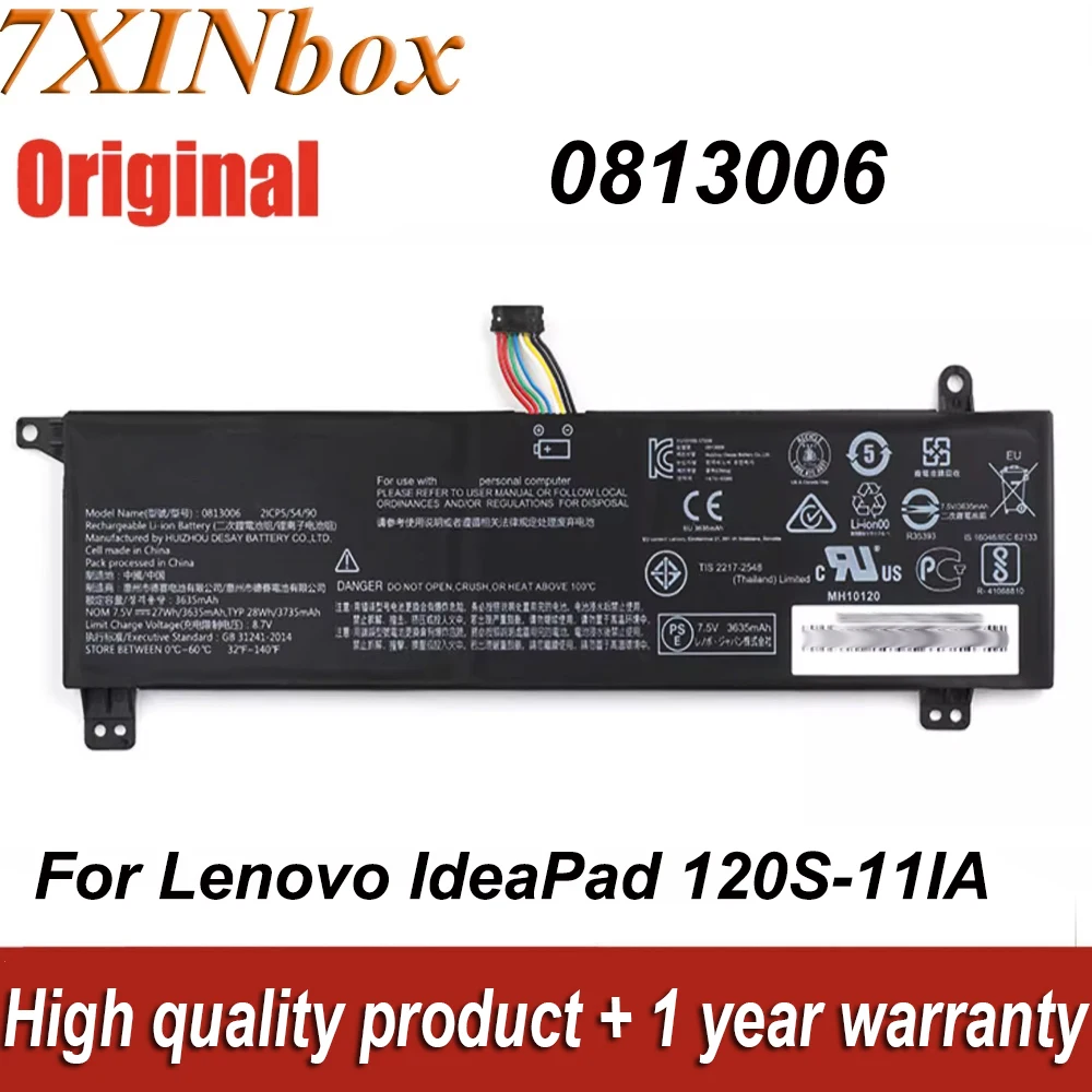 

Laptop Battery 0813006 7.5V 27Wh Original For Lenovo IdeaPad 120S-11 120S-11IAP Series 5B10P18554 5B10P23790 BSNO485490