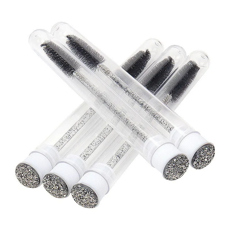 50pcs Reusable Eyelash Brush Tube Eye Lash Brush Eyebrow Brush Resin Drill Replaceable Mascara Wand Brushes Dust-proof Drop Ship