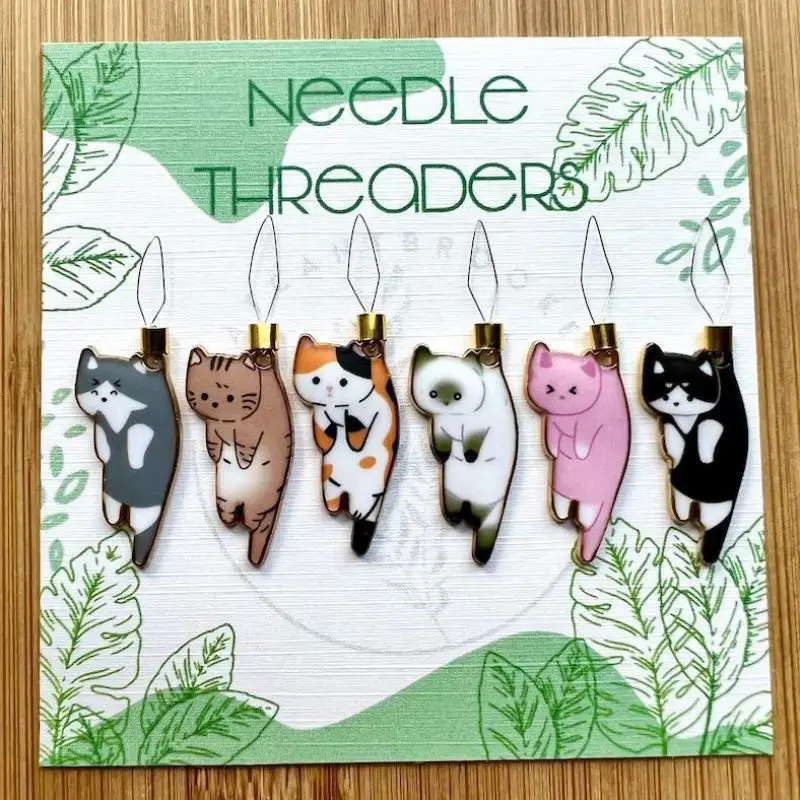 

Magnetic Cat Needle Threader Elderly Guide Easy Device Manual Threading Artifact Sewing Tools Handmade Sewing Accessories Punch