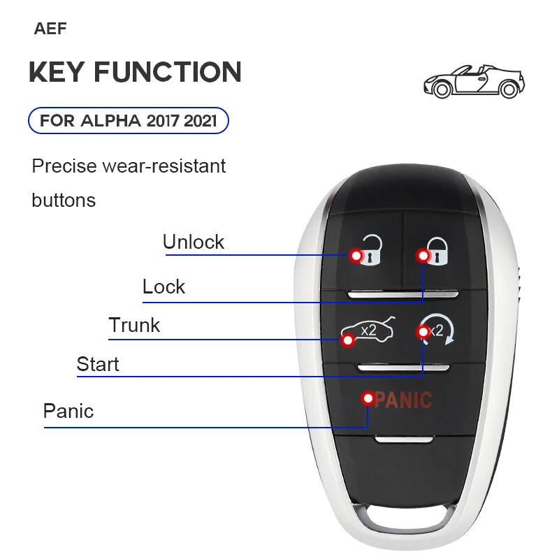 LIXIANG CN 092002 Умный брелок для Alfa Romeo Giulia Stelvio 2017-2020 434 МГц HITAG 128-битный чип AES FCCID KR5ALFA434