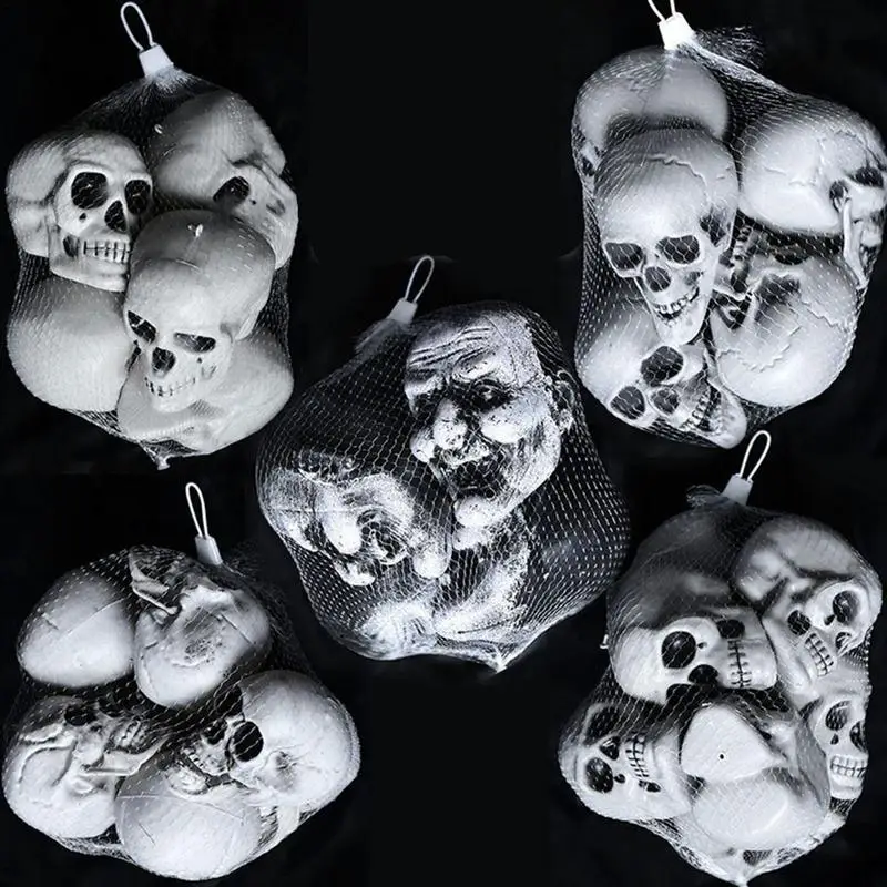 

Mini Skull Decorations | Realistic Skull Props DIY Crafts | Skull Decor In Mesh Bag Miniature Skulls Halloween Decorations Party