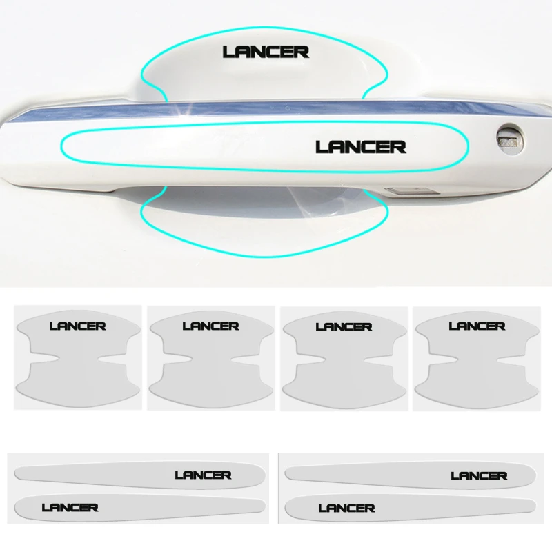 

Защитные наклейки из ТПУ для ручек и боковых дверей автомобиля Mitsubishi Lancer