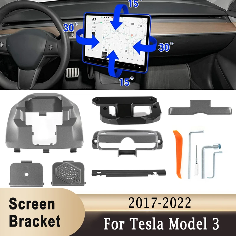 

For Tesla Model 3 2017-2021 / Model Y 2021 LHD Center Control GPS Navigation Touchscreen Bracket Holder Upgrade Rotating
