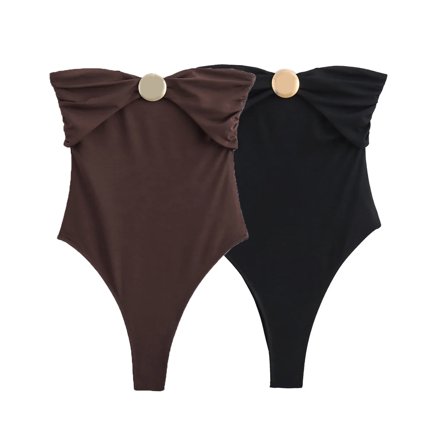 UNIZERA damskie seksowne body klubowe z metalowymi akcesoriami bez rękawów pełne pokrycie cekinowe całoroczne Slim Fit p...