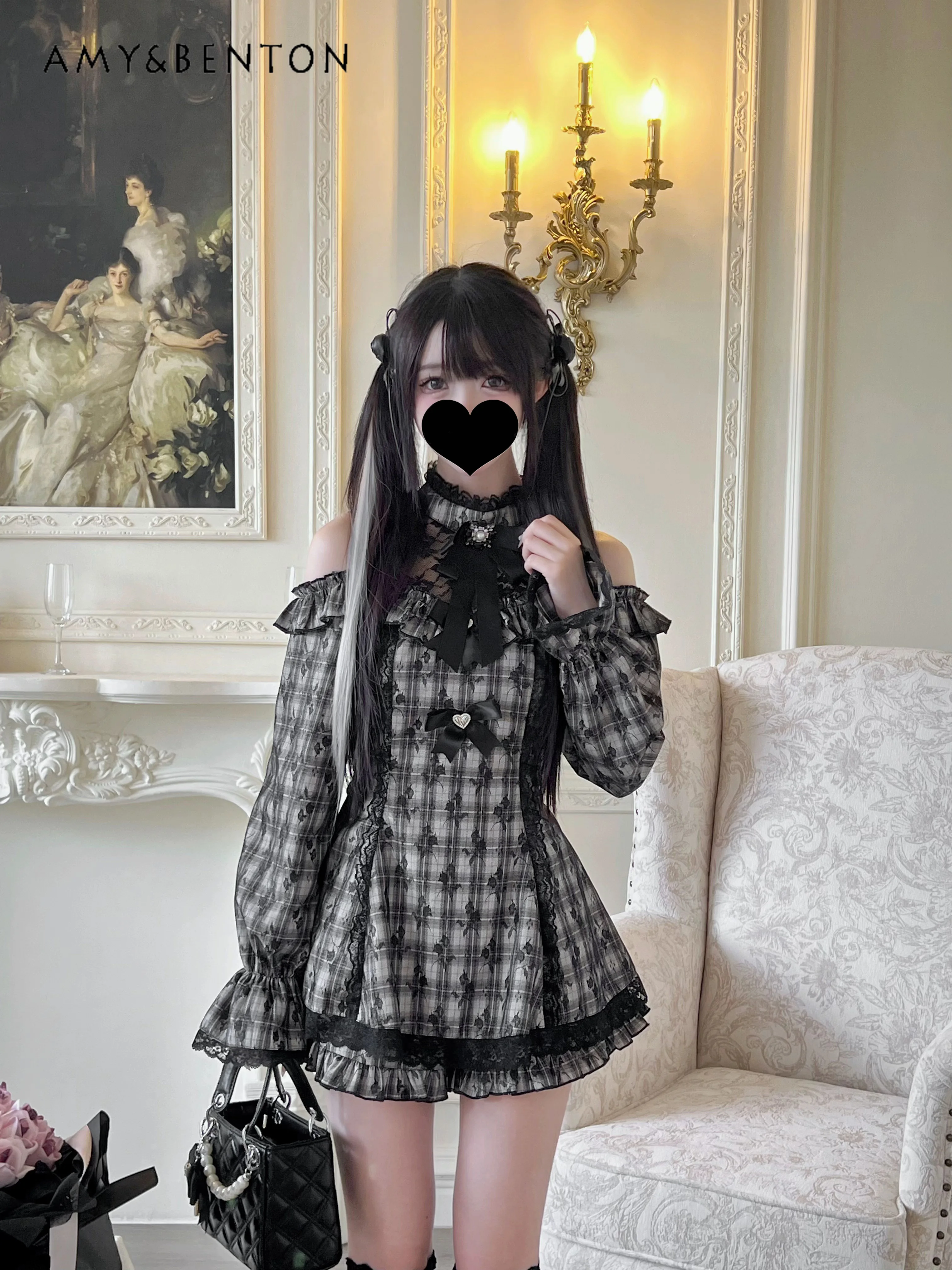 Милый облегающий мини-костюм в японском стиле серии Mine с бантом открытыми