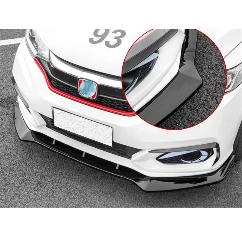 

Сплиттер для губ переднего бампера из АБС-пластика, 3 шт., для Honda Fit Jazz, черные аксессуары для защиты от столкновений, комплект для корпуса 2018 2019 2020 года