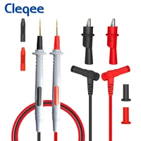 cleqee p1506b multimeter probe test leads 4mm banana plug to 0 7mm sharp needle match with alligator clips 1000v 20a