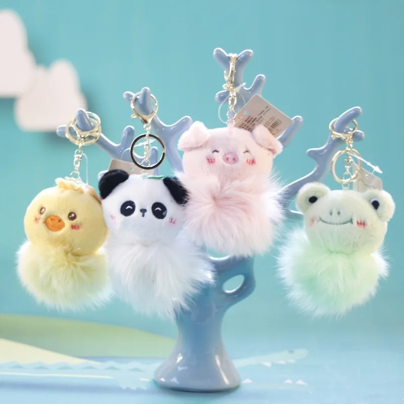 

10CM Cute Little Yellow Duck Pendant Plush Toy Cartoon Animal Piggy Doll Panda Doll Frog Bag Charm Doll Keychain Children Gifts