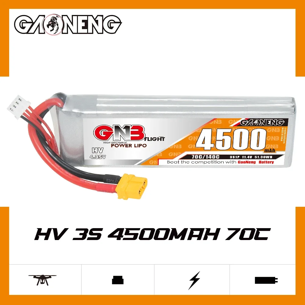 Аккумулятор GAONENG GNB 4500 мАч HV 3S 70C 140C 11 4 в XT60 LiPo для радиоуправляемых грузовиков