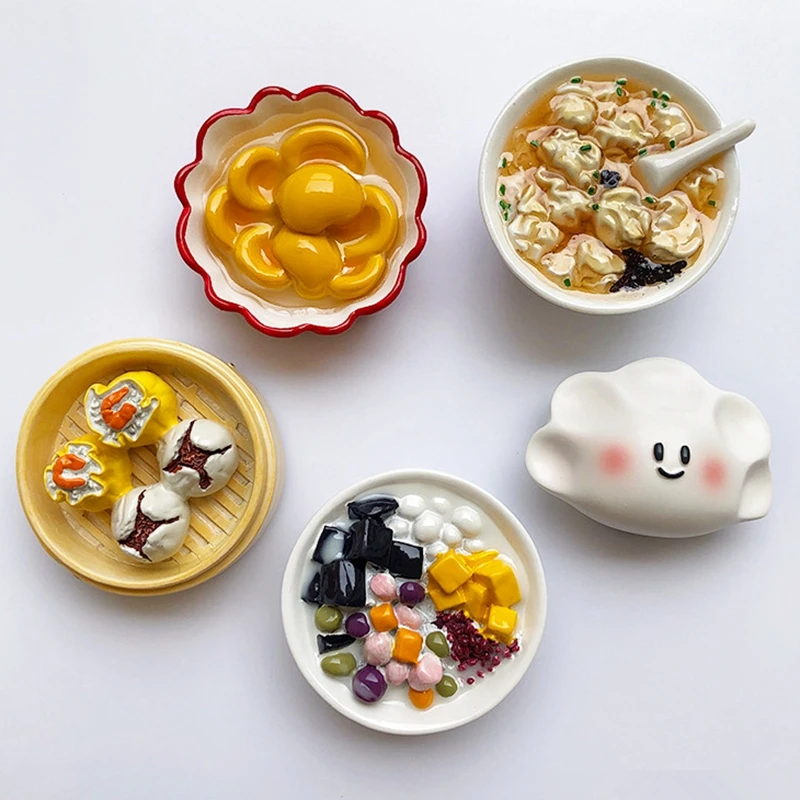 

Ручная роспись милые пельмени еды Wonton Siomai 3D холодильник сувениры магниты холодильник магнитные наклейки подарок