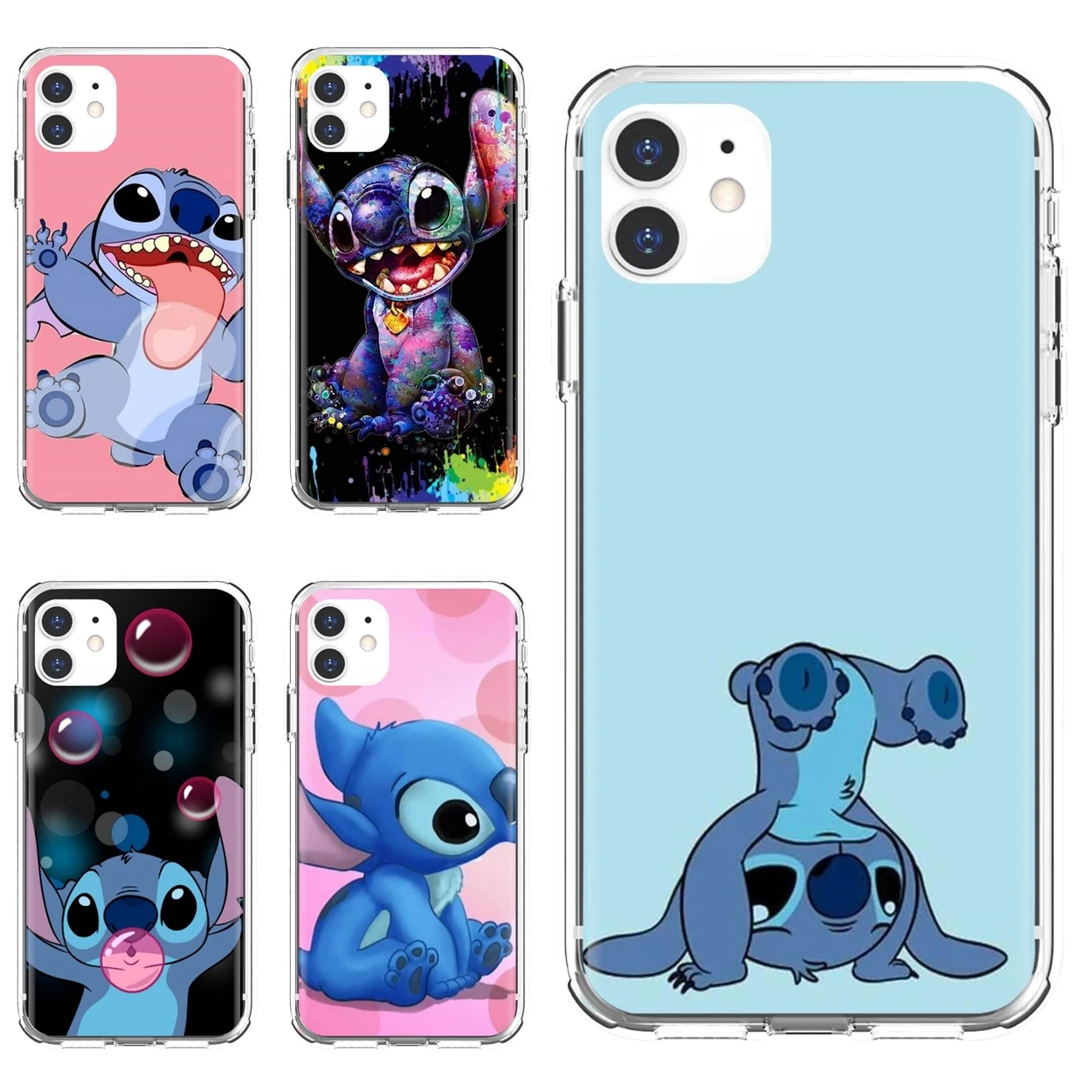 for xiaomi mi a1 a2 a3 5x 6x 8 9 9t 10 10t 11 lite se pro cartoon hot cute stitch soft transparent cover bag free global shipping