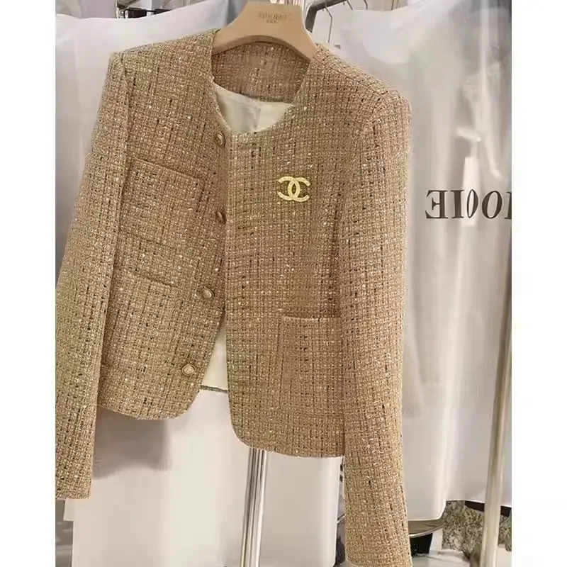 Новое поступление весны 2024 миниатюрный грубый твидовый топ элегантный светский