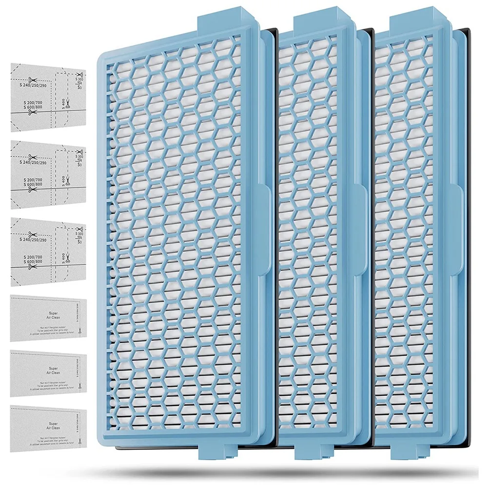3 фильтра HEPA для пылесоса Miele Compact C1-C2 Complete C2-C3 S8340 + очистки воздуха двигателя