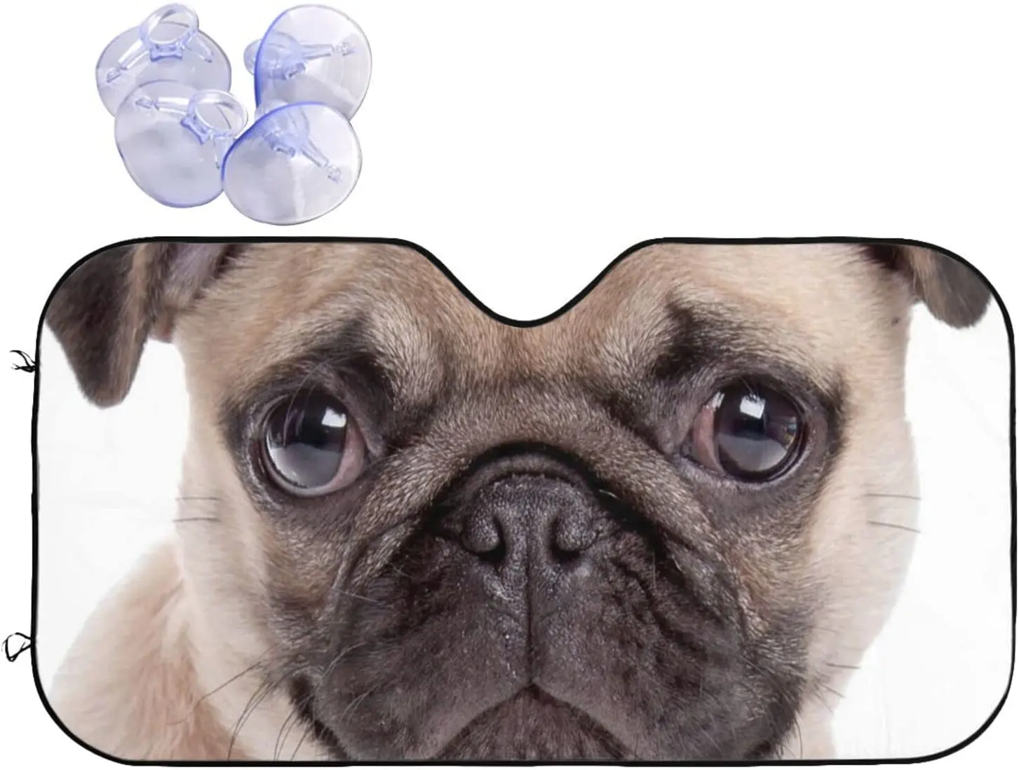 

Pug Dog Windshield Sun Shade for Car SUV Truck Foldable Reflector UV Rays Front Window Sun Shade