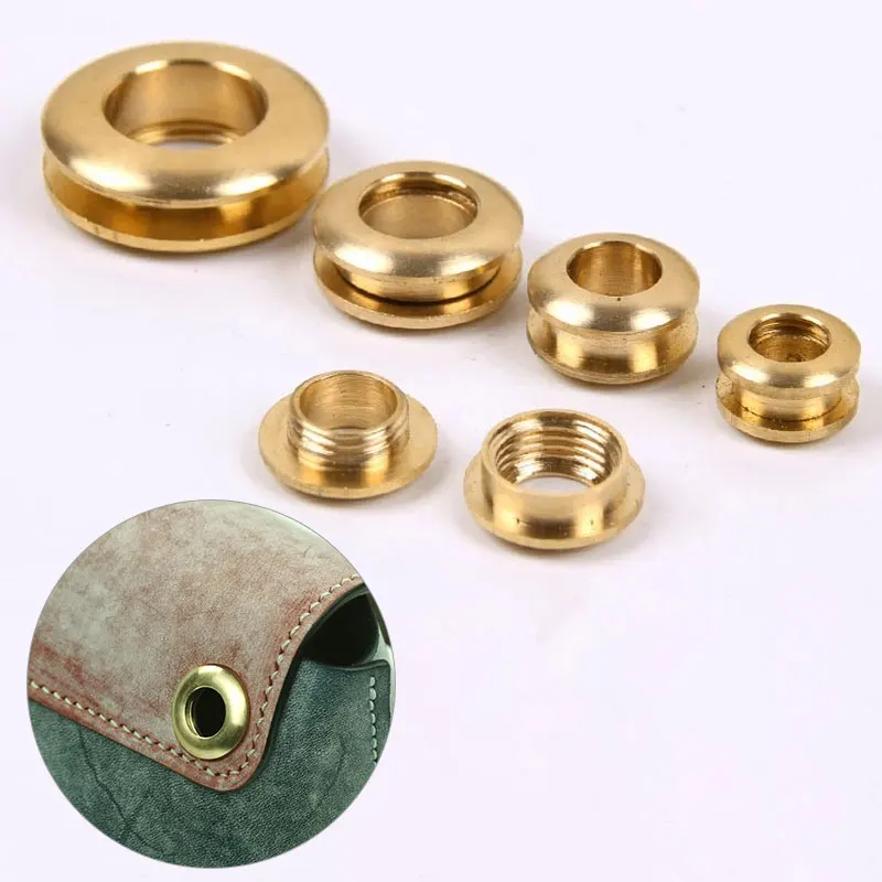 

1pc Solid Brass Screw Eyelets With Washer Buckles Grommets Leather Craft Accessory for Bag Garment Shoe Clothes Jeans Decor