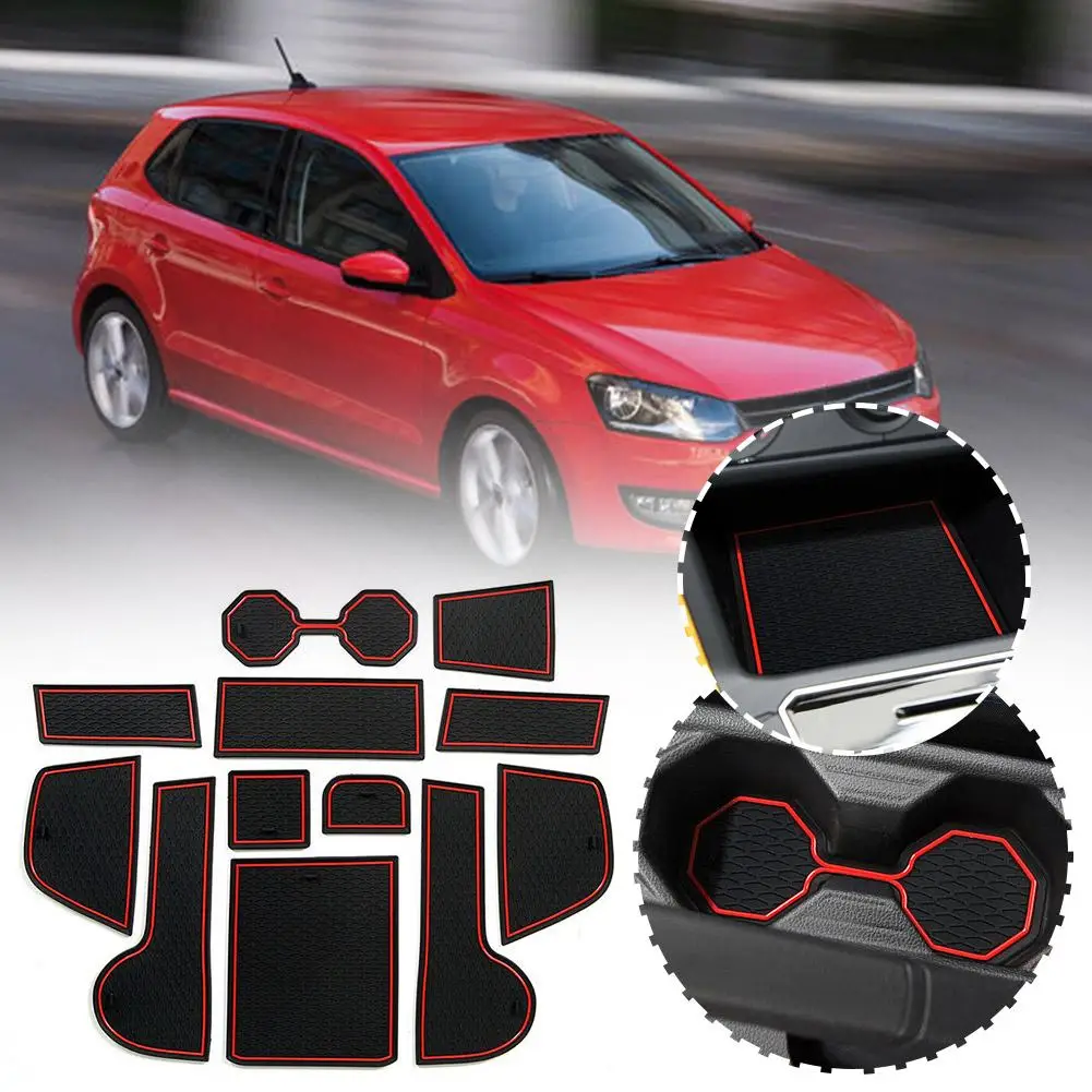 

Anti-Slip Rubber Cup Cushion Door Groove Mats for VW AW 2018 2019 2020 2021 Slot Hole Pad Car Accessories P9W8