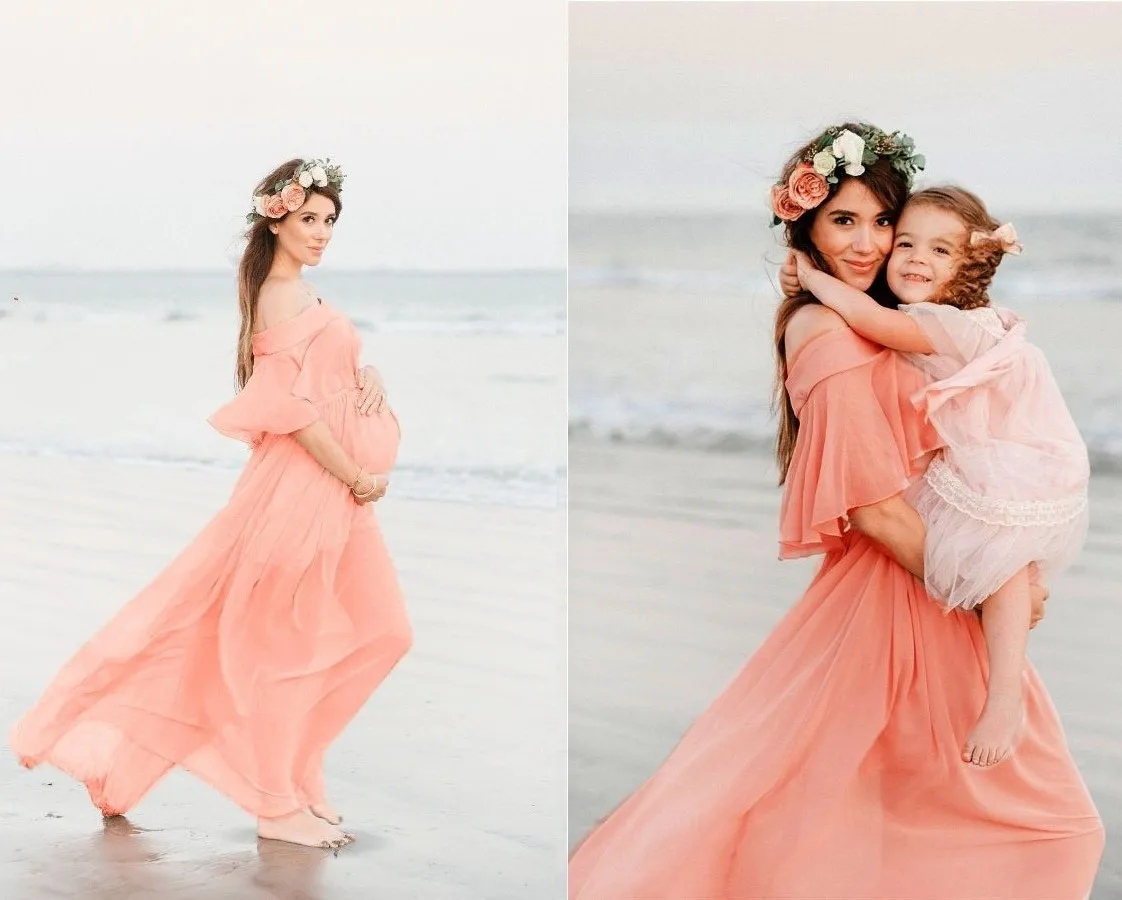 Maternity Wear Premama Photography Props Chiffon Midi Elegant Dresses Casual Pregnancy Woman Photo Shoot Clothing Pregnant Dress enlarge