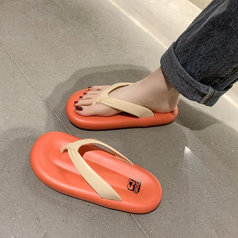 New Style Flip Flops Wholesale Summer Casual Thong Slippers Outdoor Beach Sandals EVA Flat Platform Comfy Shoes Women Couple Thi