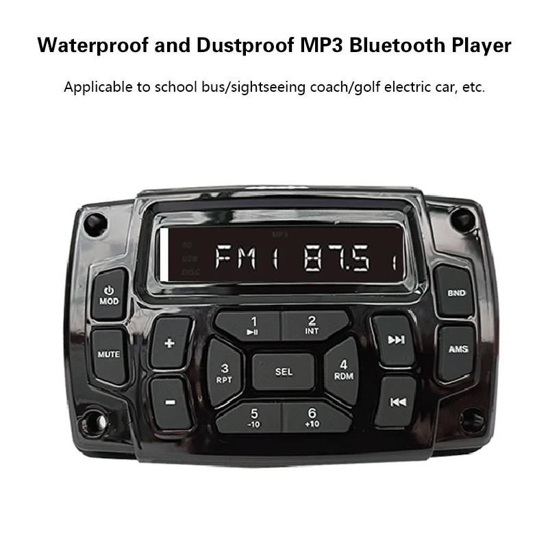 

Boat Marine Stereo Receiver Bluetooth - 45 x 4 Watts Audio AM FM Gauge Waterproof Radio Tuner Streaming for Boats Golf ATV UTV