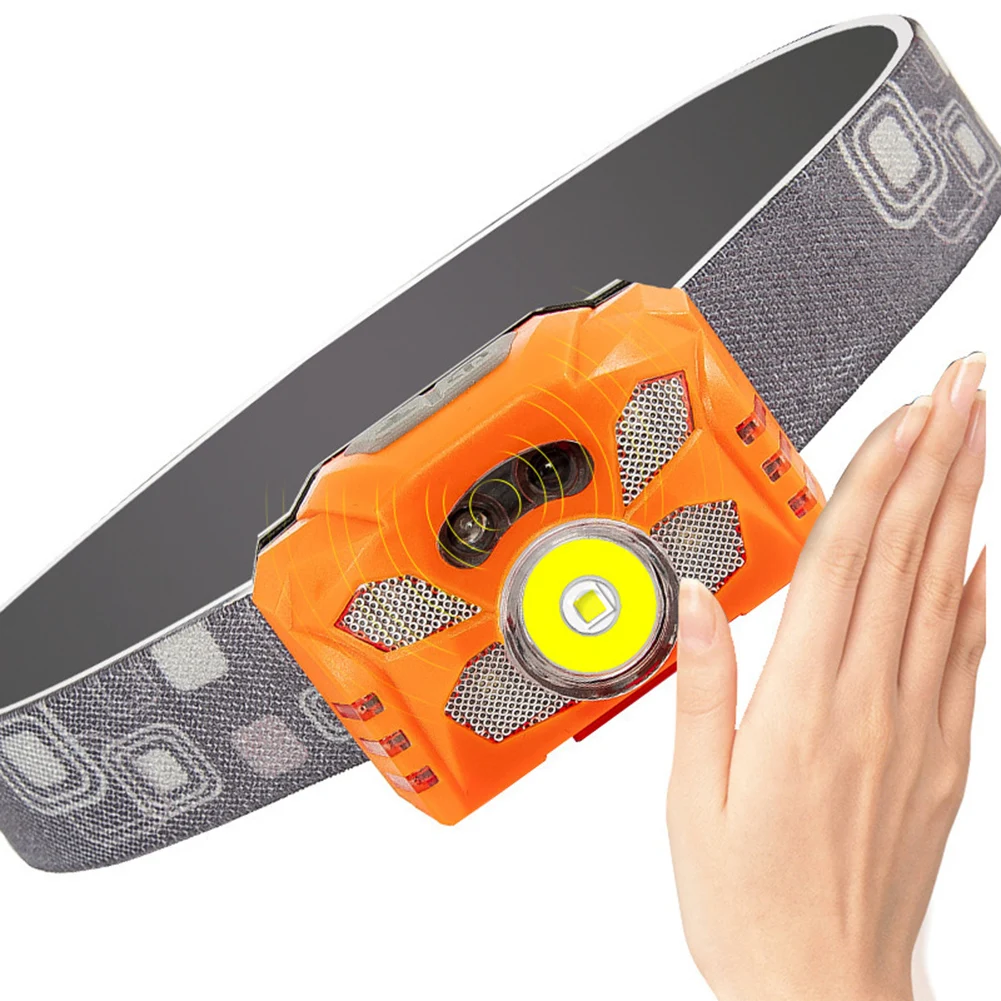 

Head Light ABS+LED Hands-Free Rechargeable Hiking Lighting Flashlight Sensor Waterproof Headlamp Tool Accessory