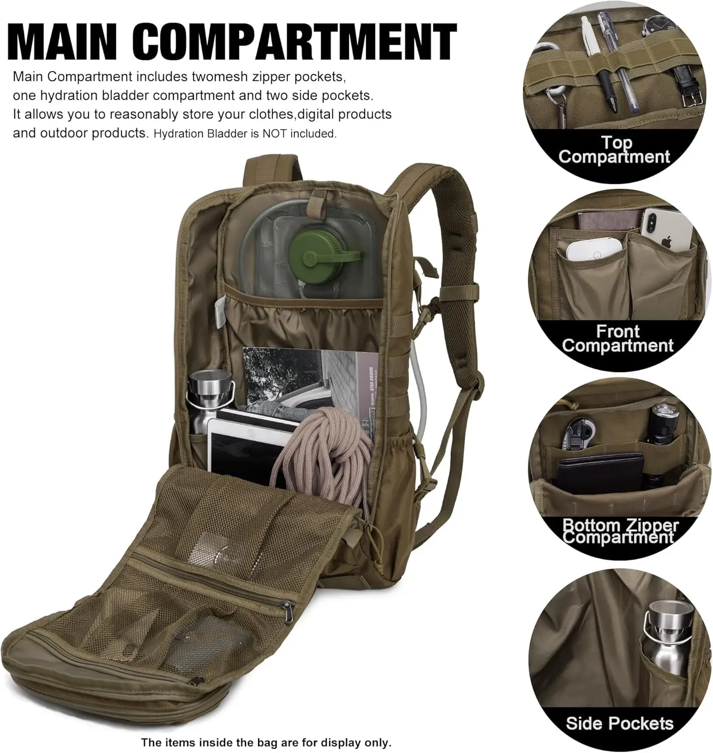Фото Тактические рюкзаки Mardingtop, походные рюкзаки Molle для мотоцикла, кемпинга, пешего туризма, военные путешествия, рюкзак 25 л №5