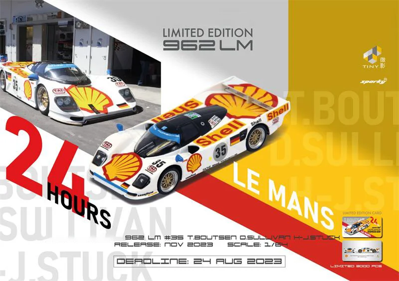 

PreSale Tiny x Spark 1:64 962 LM #35 T.Boutsen D, Sullivrn H-J.Stuck Die-Cast Car Model Collection Miniature