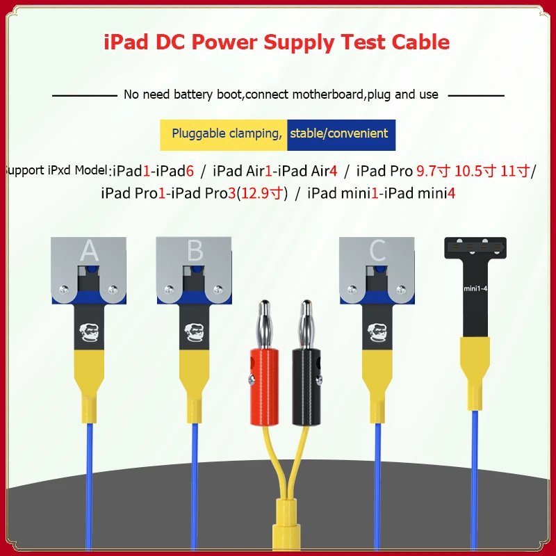 Mechanic Tablet Power Cable For iPad mini/Air For iPad Pro 10.5/12.9 DC Power Supply Test Cable Motherboard Activation Boot Line