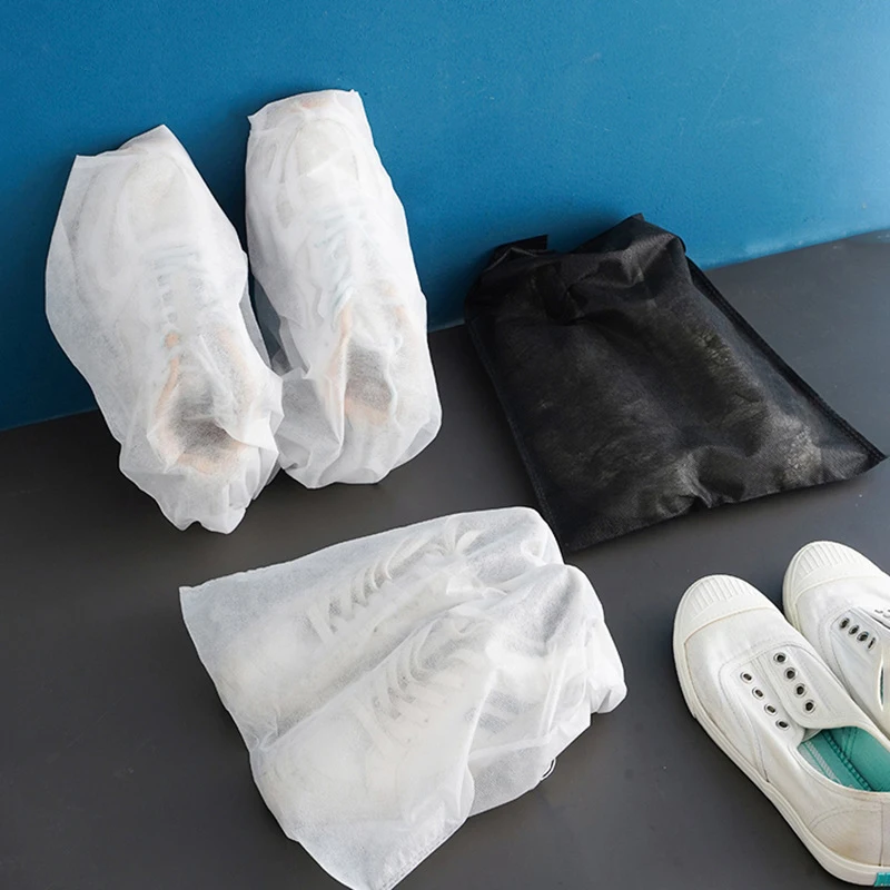 

10Pcs/Set Shoe Dust Covers Non-Woven Dustproof Drawstring Clear Storage Bag Travel Pouch Shoe Bags Drying Shoes Protect