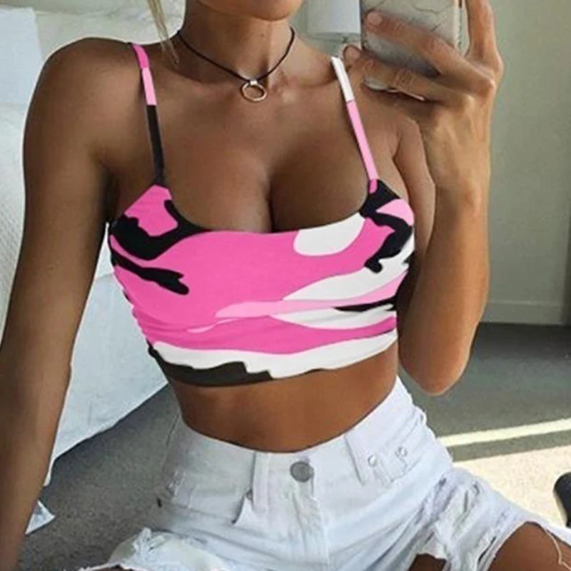 

Hot Deals Summer Women Camouflage Sleeveless Tank Top Bustier Bra Vest Crop Top New Fashionable Sports Vest For 2023