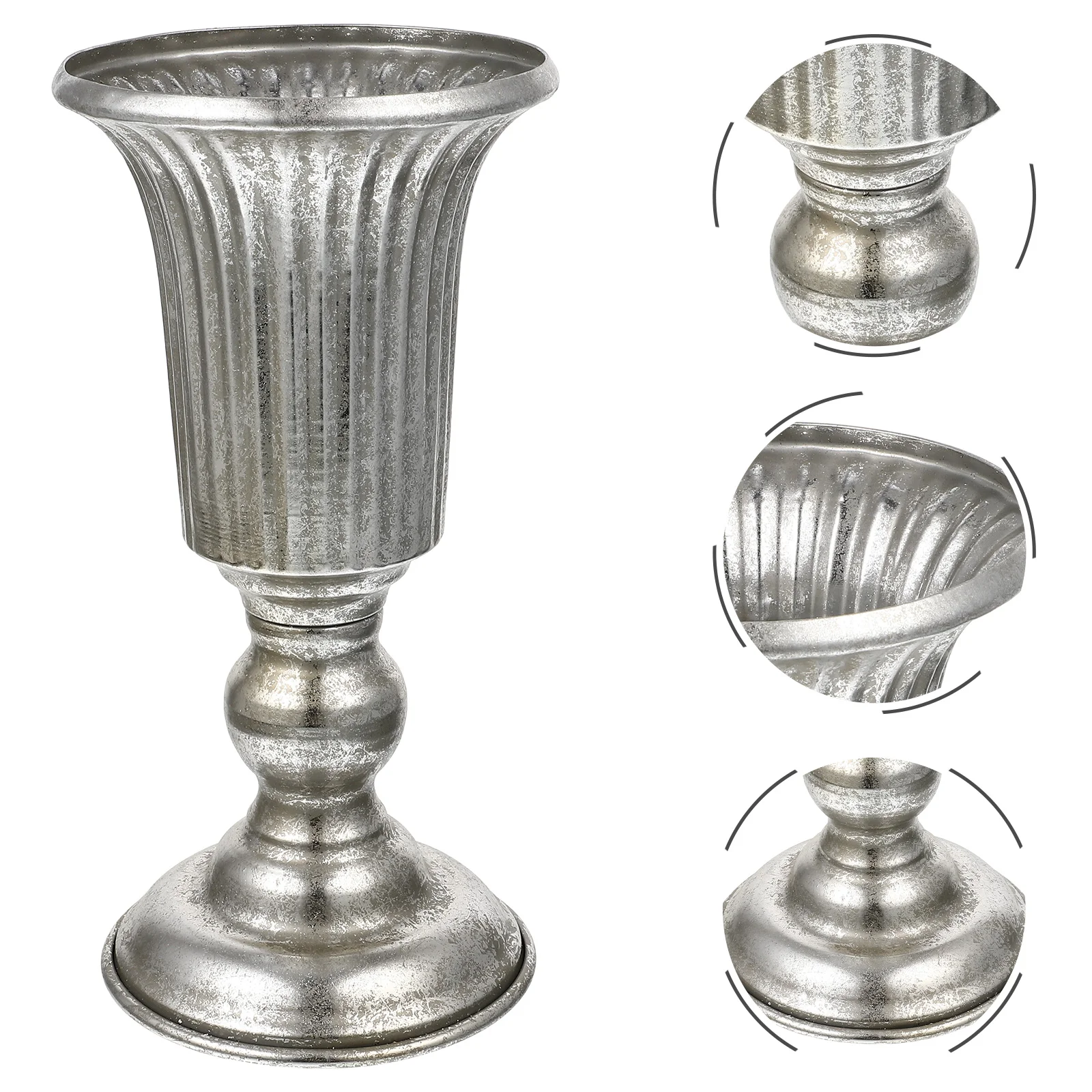 

Vase Flower Urn Planter Trumpet Outdoor Metal Vases Baskets Hanging Tall Wedding Retro Silverdesk Pot Planters Classic Floral