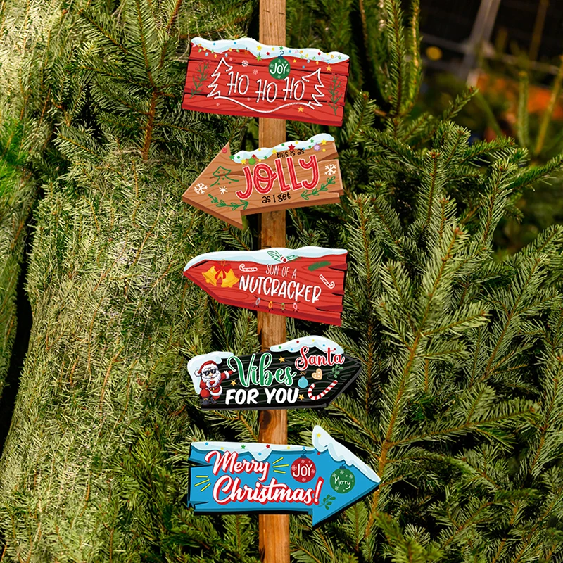 10 шт. рождественские Мультяшные вывески направление фотообои украшения новый