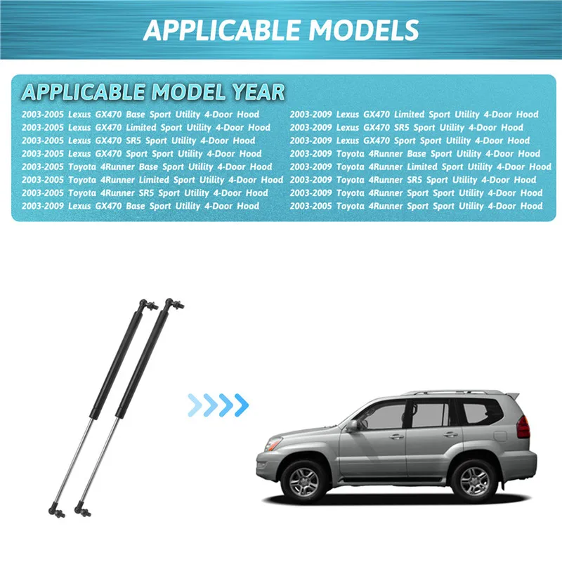2 шт./комплект подъемник передней капота автомобиля для Toyota 4runner LEXUS GX470 2003 2004 2005 2006