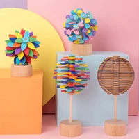 solid wood rotating lollipop decompression toy fidget fibonacci sequence anxiety and stress relief for adults kids antistress