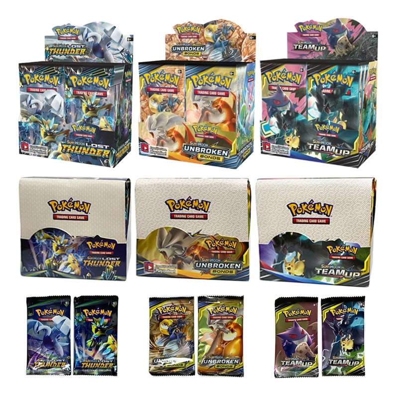 

324Pcs Pokemon Card Pikachu Boxed Ancient Sword Evolutions Sun & Moon Unbroken Bonds Booster Kids Table Game Toy Collection Gift